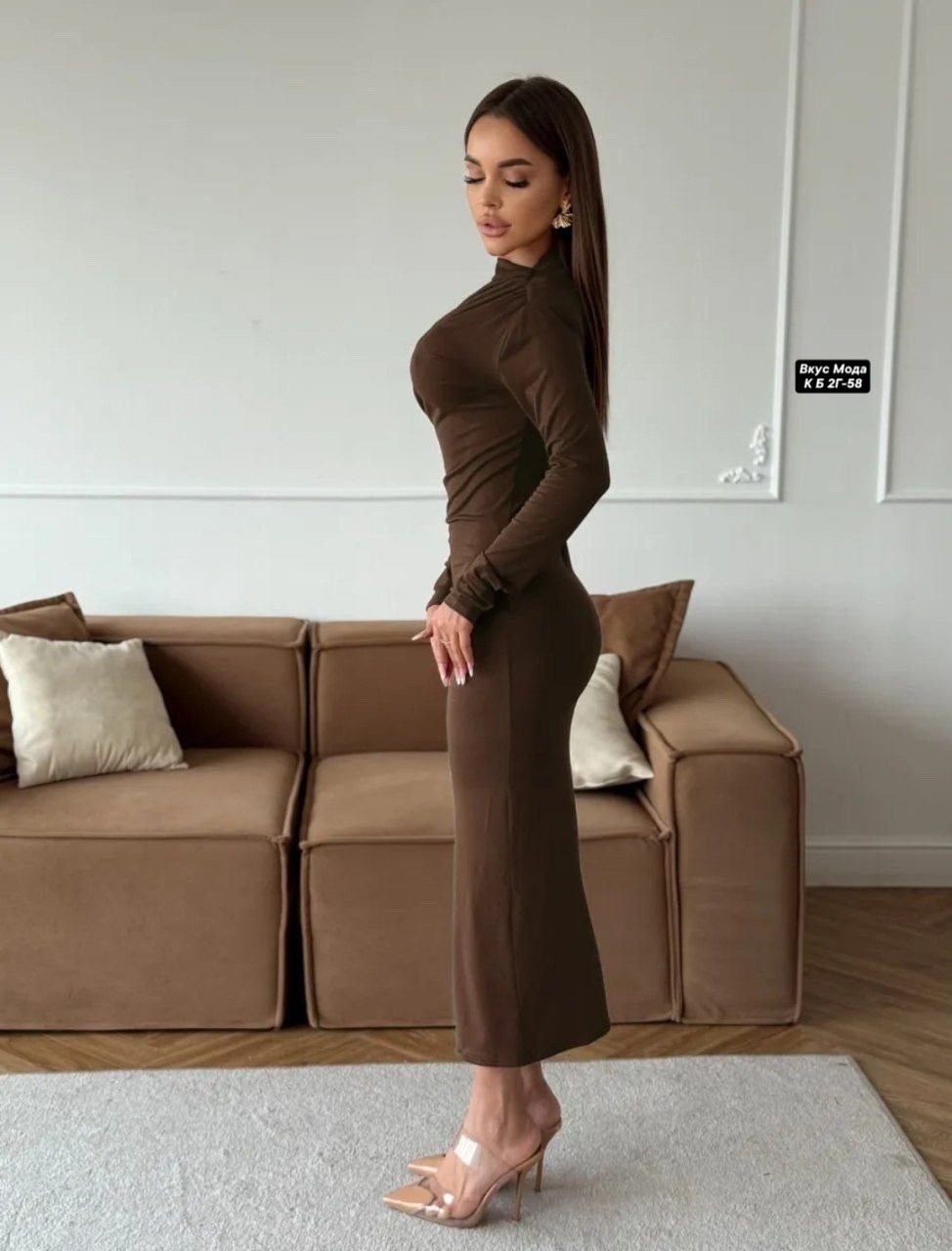 платье лапша длинное с рукавами облегающее sasheline,платье женская,трикотажное платье,платье,платье облегающее