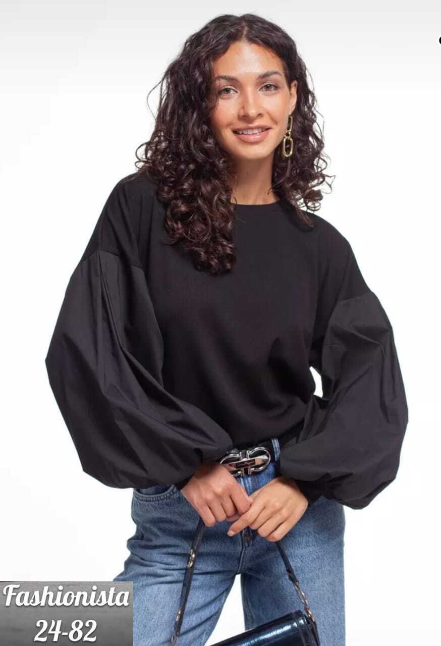 блузка с пышными рукавами,свитшот с пышными рукавами,свитшот с объемным рукавом,женский свитшот,женская кофта