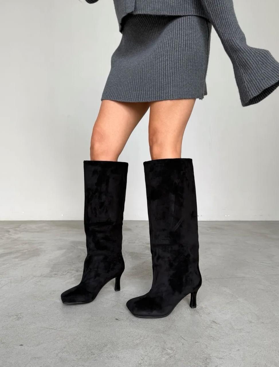 замшевые сапоги,замшевые сапоги на каблуке,сапоги коричневые на каблуке,натуральные замшевые сапоги женские,сапоги трубы на каблуке