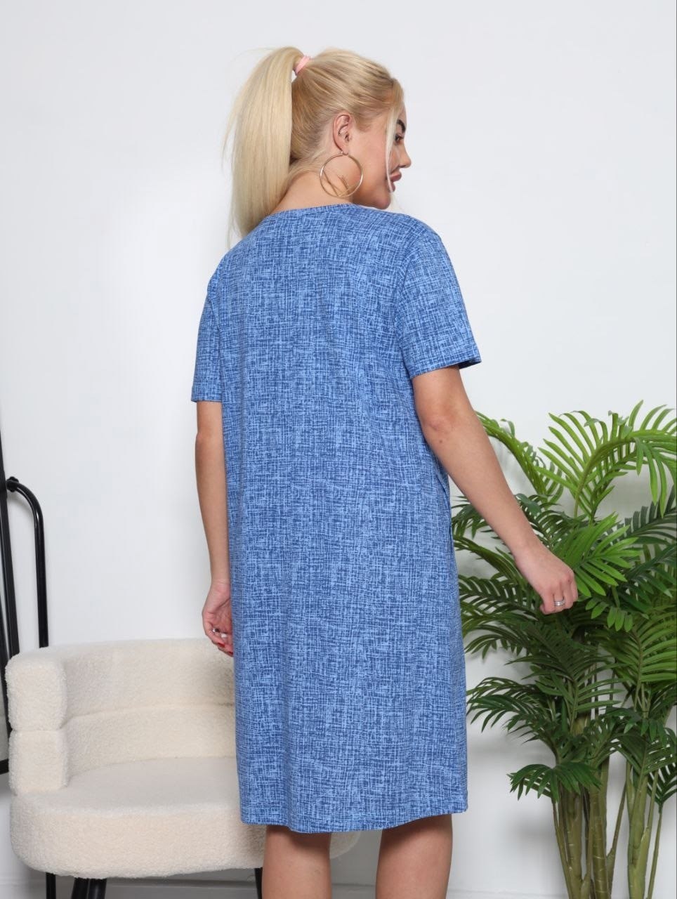 туника женская,платье домашнее,туника трикотажная айви (джинсовая),платье домашнее женское,платье женская