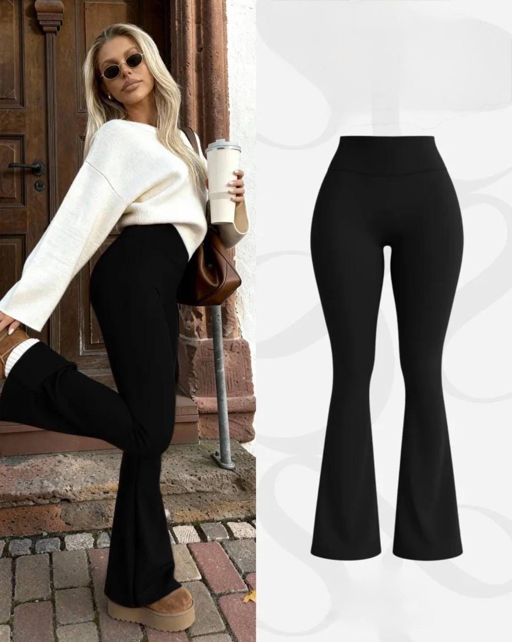 брюки клеш,элегантные брюки,брюки клеш женские,спортивные брюки клеш,женские однотонные эластичные облегающие прямые брюки-клеш с высокой талией