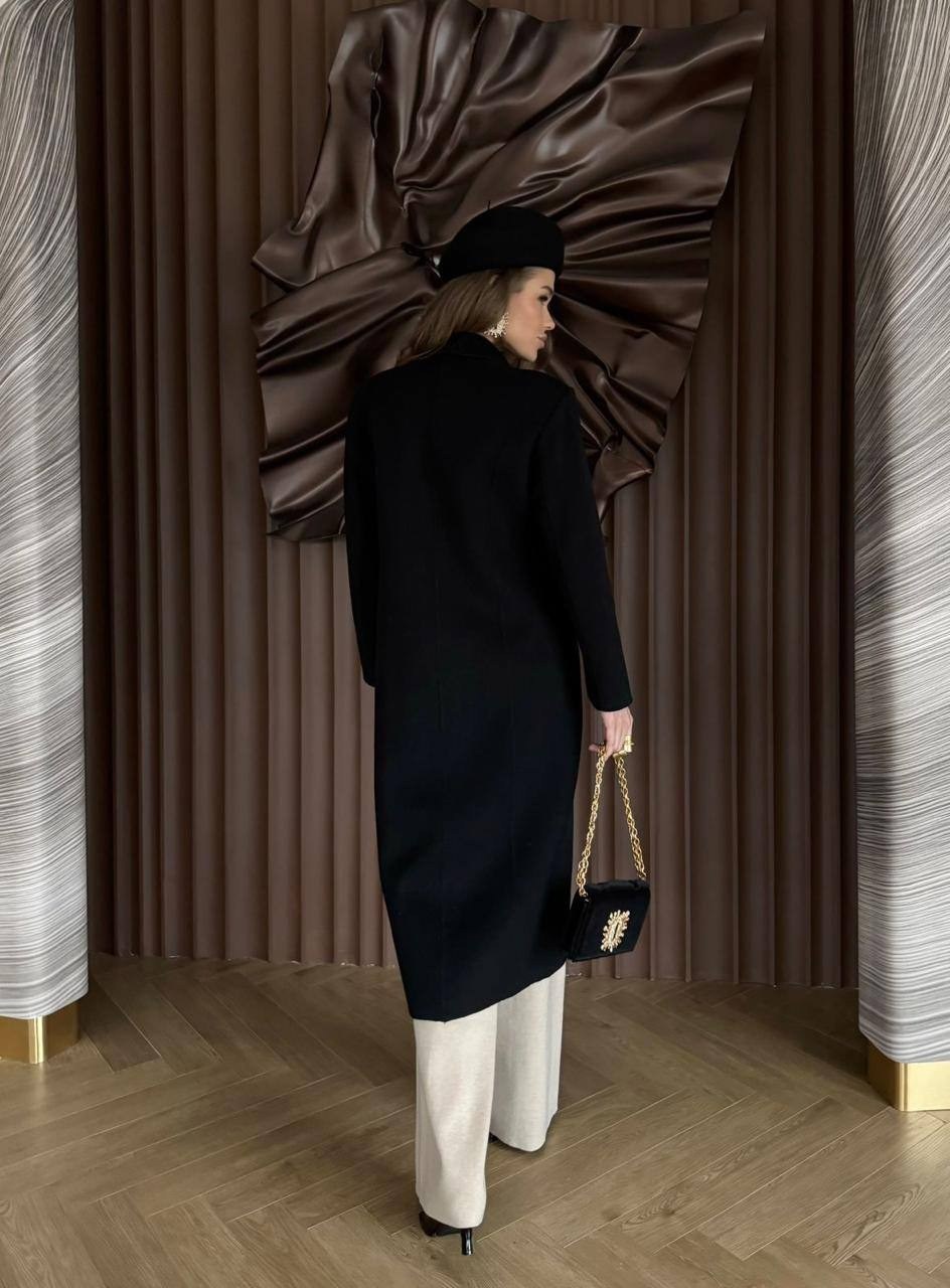 пальто с пуговицами,черное пальто,кашемир пальто,длинное пальто,пальто женские