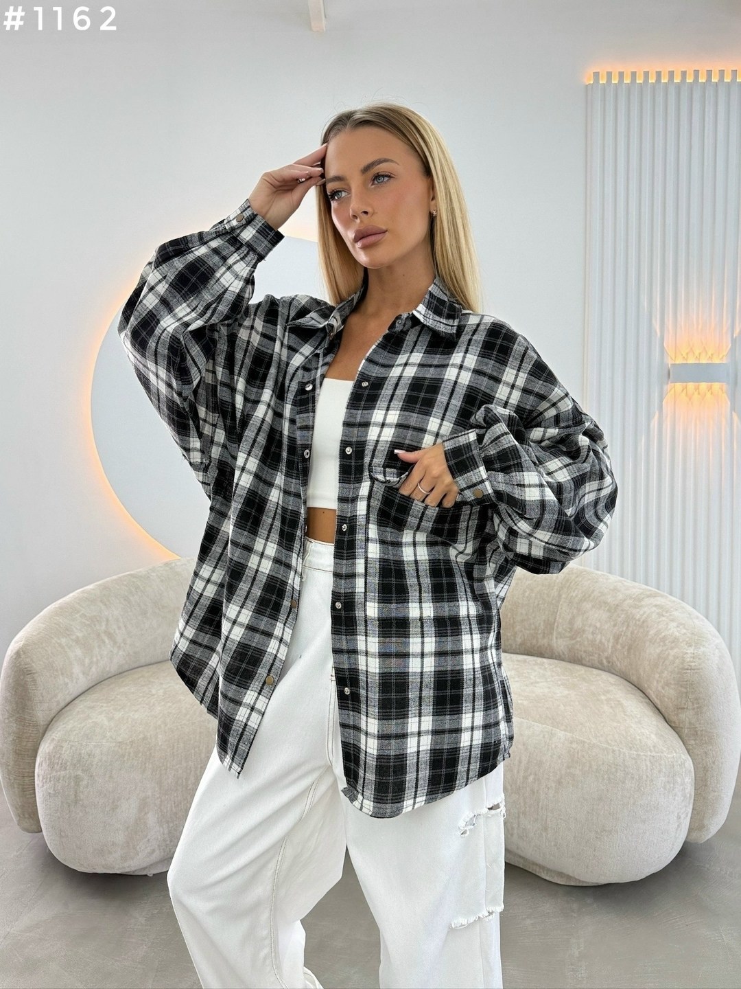 рубашка в клетку оверсайз варенка tatanel,рубашка в клетку оверсайз на кнопках,рубашка женская оверсайз в клетку,рубашка в клетку женская,рубашка оверсайз из хлопка в крупную клетку на сером