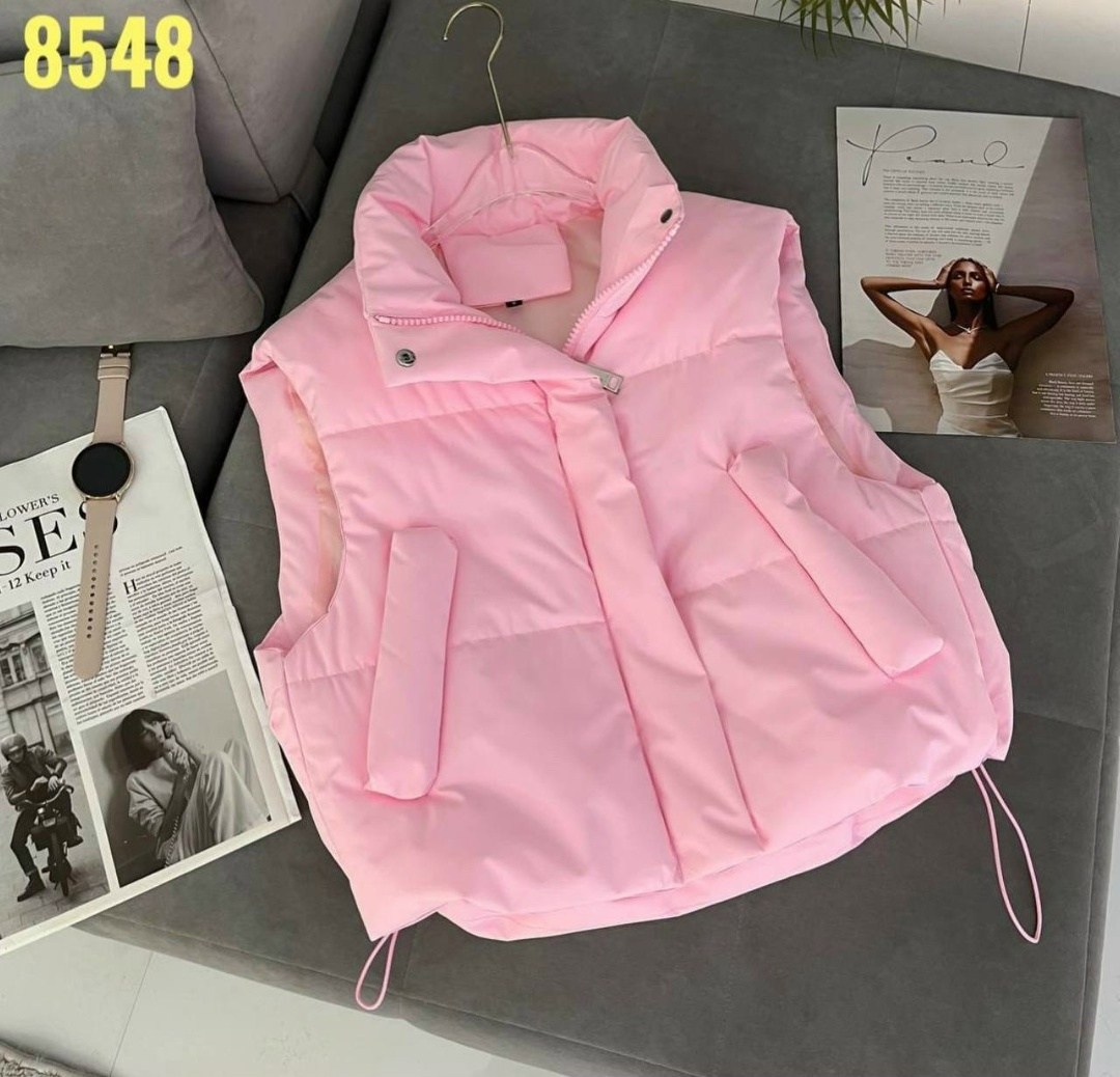 женская жилетка,жилет женский,жилет розовый,жилетка дутая женская,жилетка