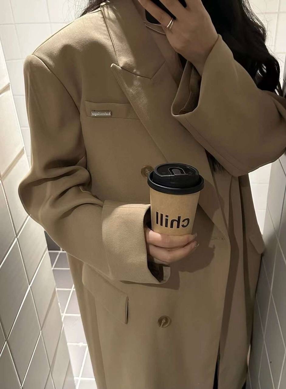 двустороннее шерстяное пальто средней длины в корейском стиле,женское длинное двубортное пальто,кашемировое пальто женское двубортное,стильное пальто,женское длинное кашемировое пальто