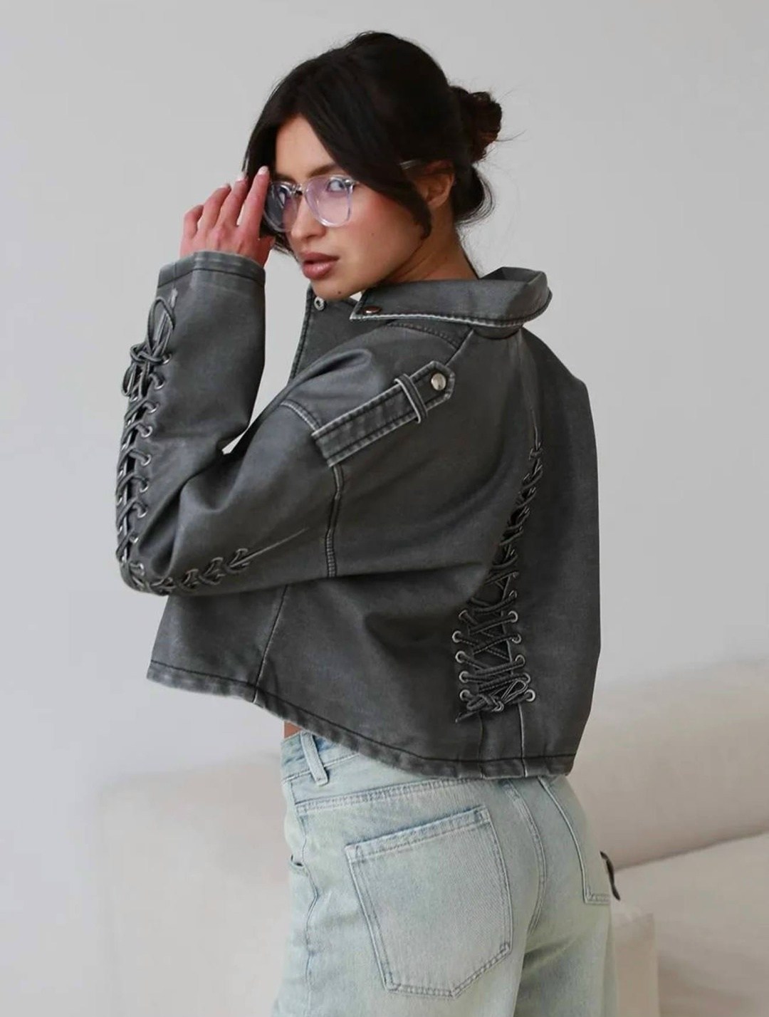 косуха винтажная куртка кожаная oversize серая monyken,косуха серая винтажная куртка кожаная оверсайз aftfbasic,косуха винтажная куртка кожаная oversize серая mony,куртка косуха,куртка косуха женская