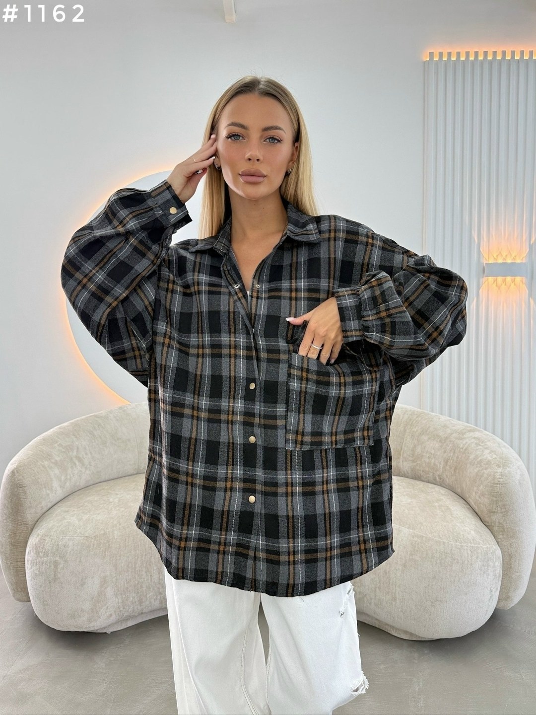рубашка в клетку оверсайз варенка tatanel,рубашка в клетку оверсайз на кнопках,рубашка женская оверсайз в клетку,рубашка в клетку женская,рубашка оверсайз из хлопка в крупную клетку на сером