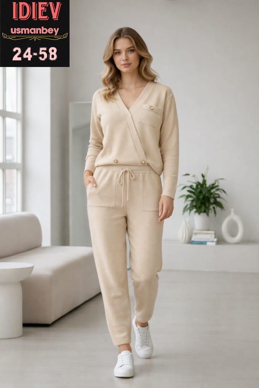 женский кашемировый трикотажный костюм hirsionsan,трикотажный костюм,трикотажный костюм для женщин с брюками модный 2026,костюм кашемировый женский,костюм женский