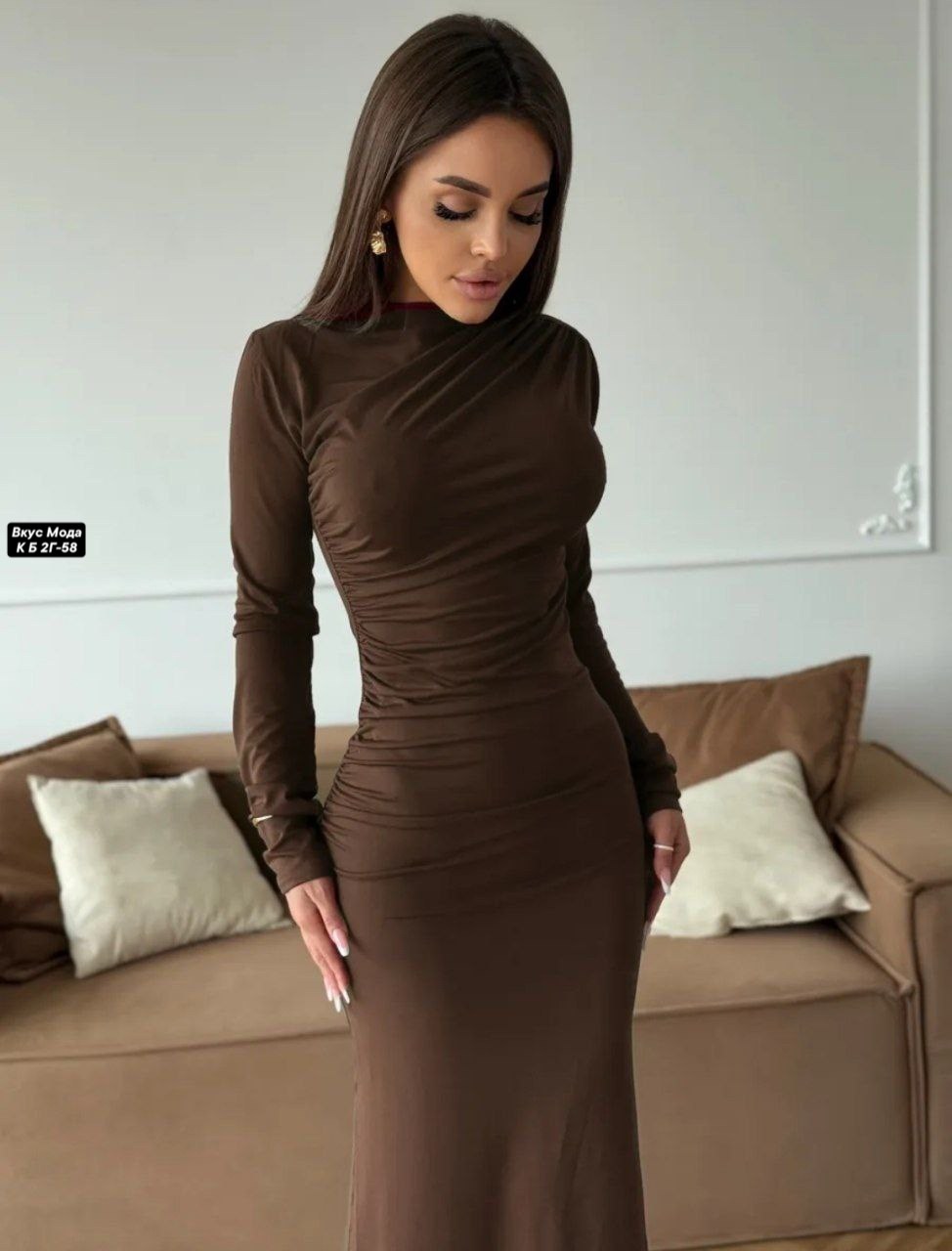 платье лапша длинное с рукавами облегающее sasheline,платье женская,трикотажное платье,платье,платье облегающее