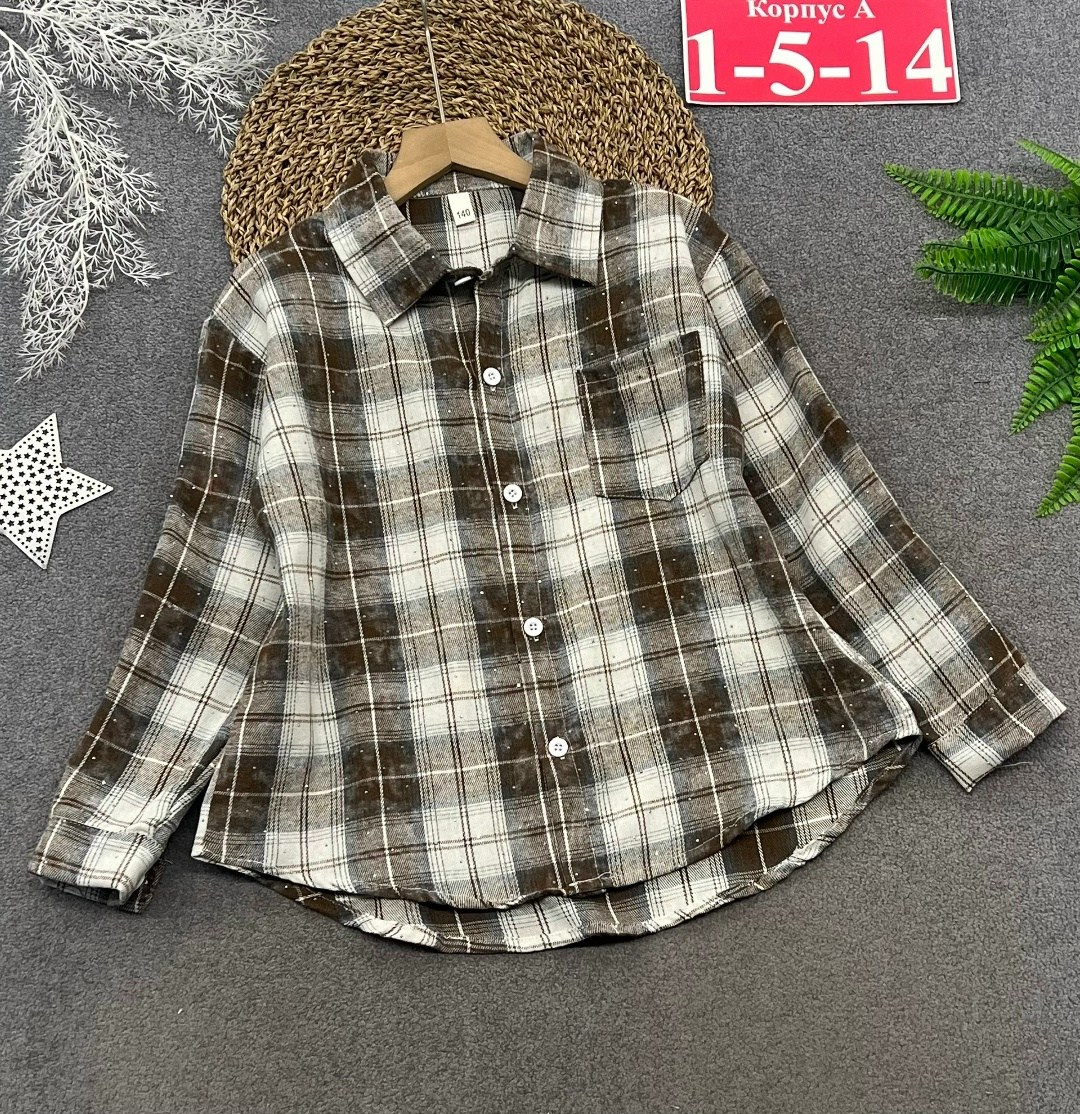 рубашка школьная в клетку,рубашка в клетку для девочек,рубашка в клетку детская,рубашка школьная в клетку оверсайз удлиненная modumpueri,рубашка для детей