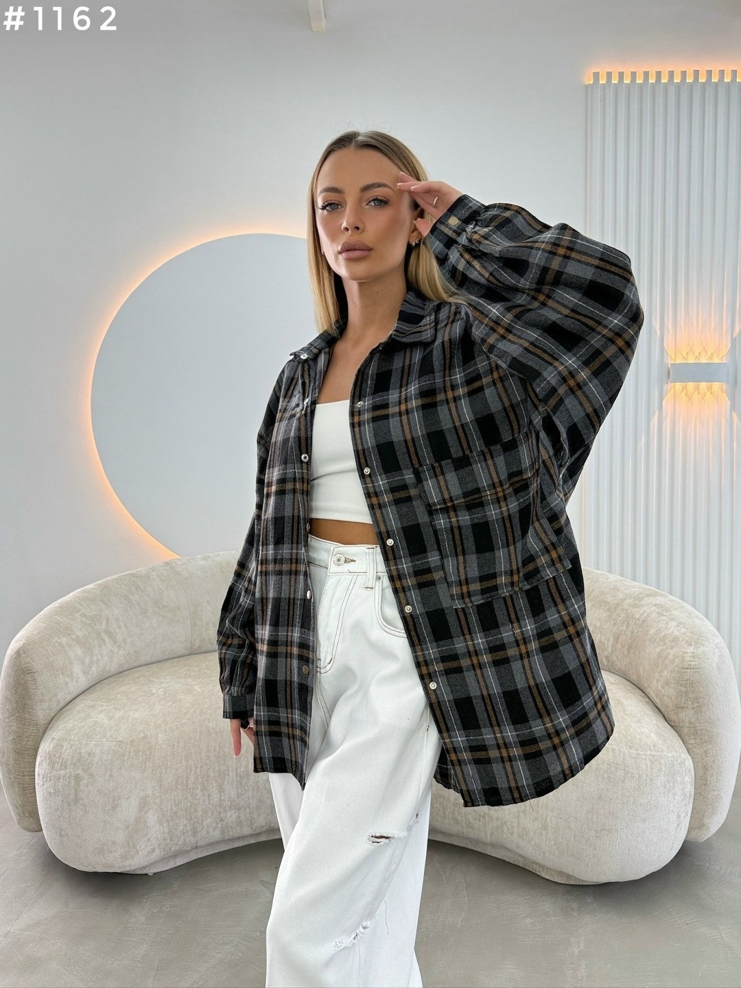 рубашка в клетку оверсайз варенка tatanel,рубашка в клетку оверсайз на кнопках,рубашка женская оверсайз в клетку,рубашка в клетку женская,рубашка оверсайз из хлопка в крупную клетку на сером