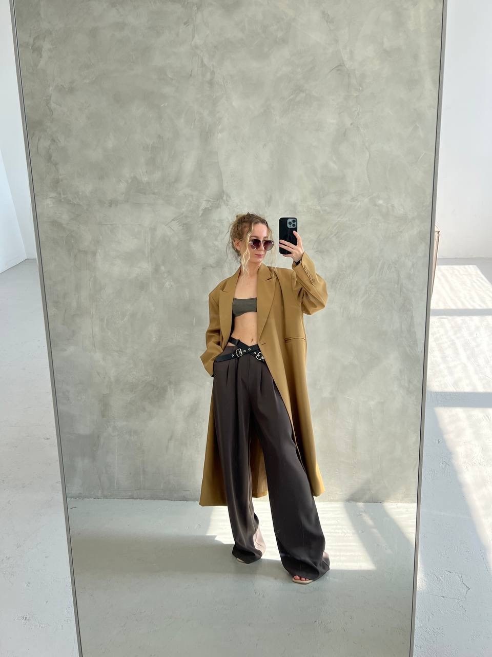 бежевый брючный костюм,широкие брюки,мода стиль,стильные наряды