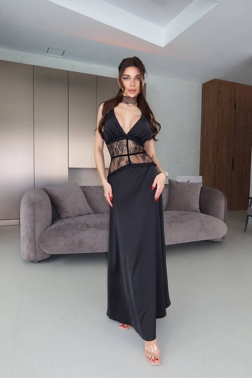 атласное платье,платье кружевное,платье,длинное платье,шоколадное платье-комбинация миди с кружевом и вырезом на шее topshop