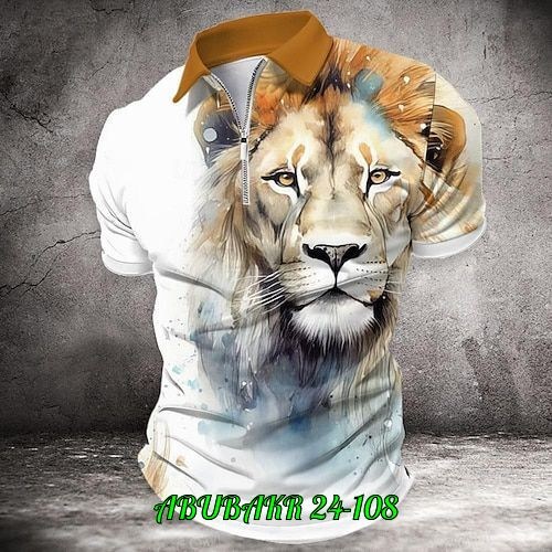 футболка-поло мужская с коротким рукавом с принтом льва,мужская мода,мужская рубашка поло,летние футболки,футболки для мужчин