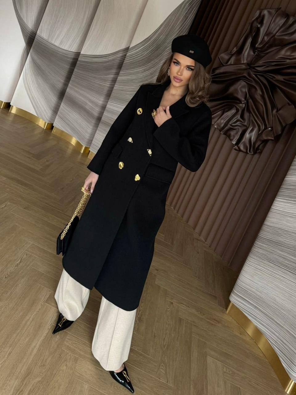 пальто с пуговицами,черное пальто,кашемир пальто,длинное пальто,пальто женские