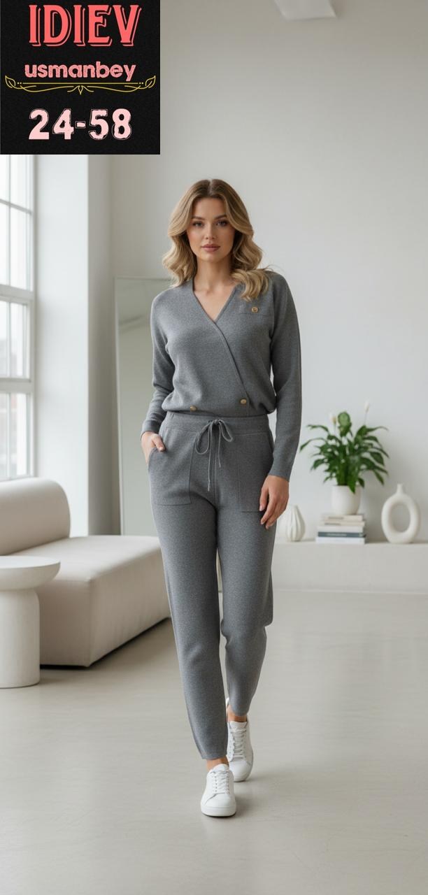 женский кашемировый трикотажный костюм hirsionsan,трикотажный костюм,трикотажный костюм для женщин с брюками модный 2026,костюм кашемировый женский,костюм женский