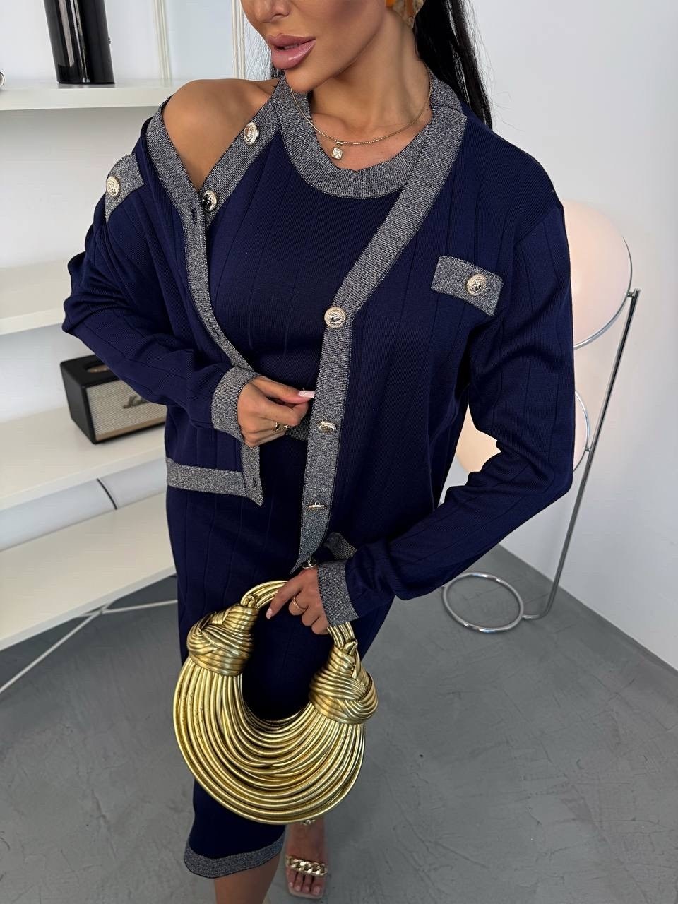 костюм двойка кардиган,стильные костюмы,кофта кардиган,костюм с платьем,костюм женский платье