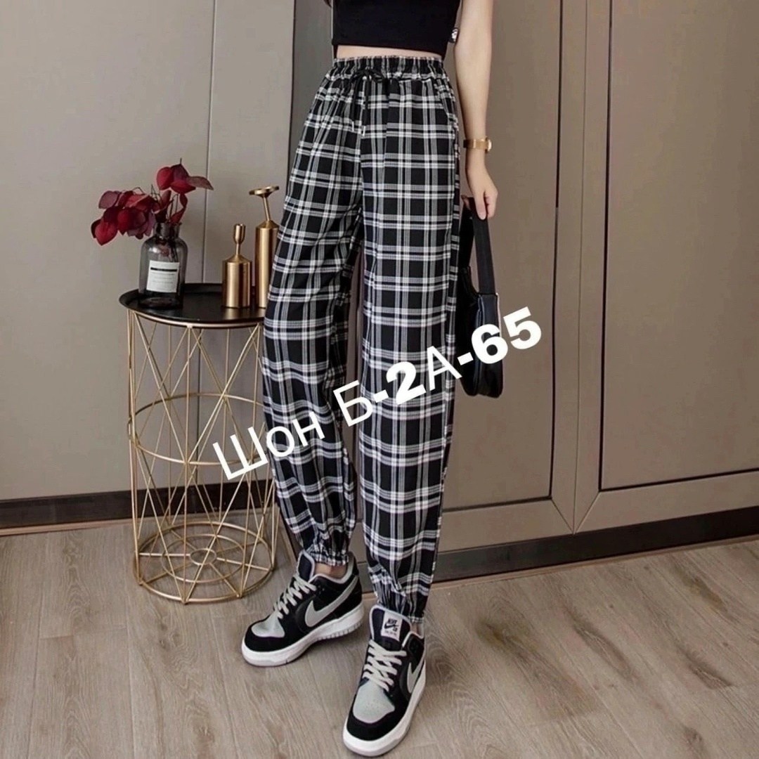 женские брюки в клетку,брюки в клетку,клетчатые брюки,штаны в клетку,брюки свободные повседневные