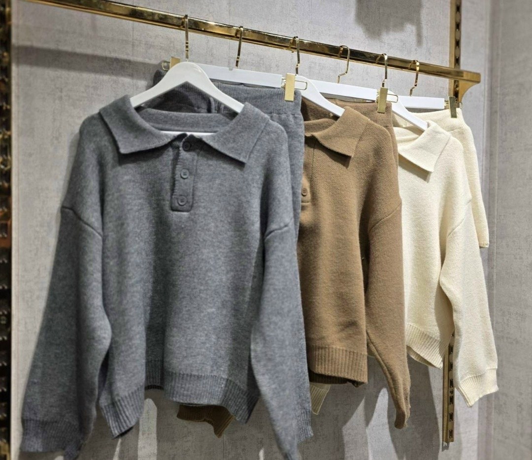 трикотажные костюмы,бежевый свитер,модные кофты,брючный костюм