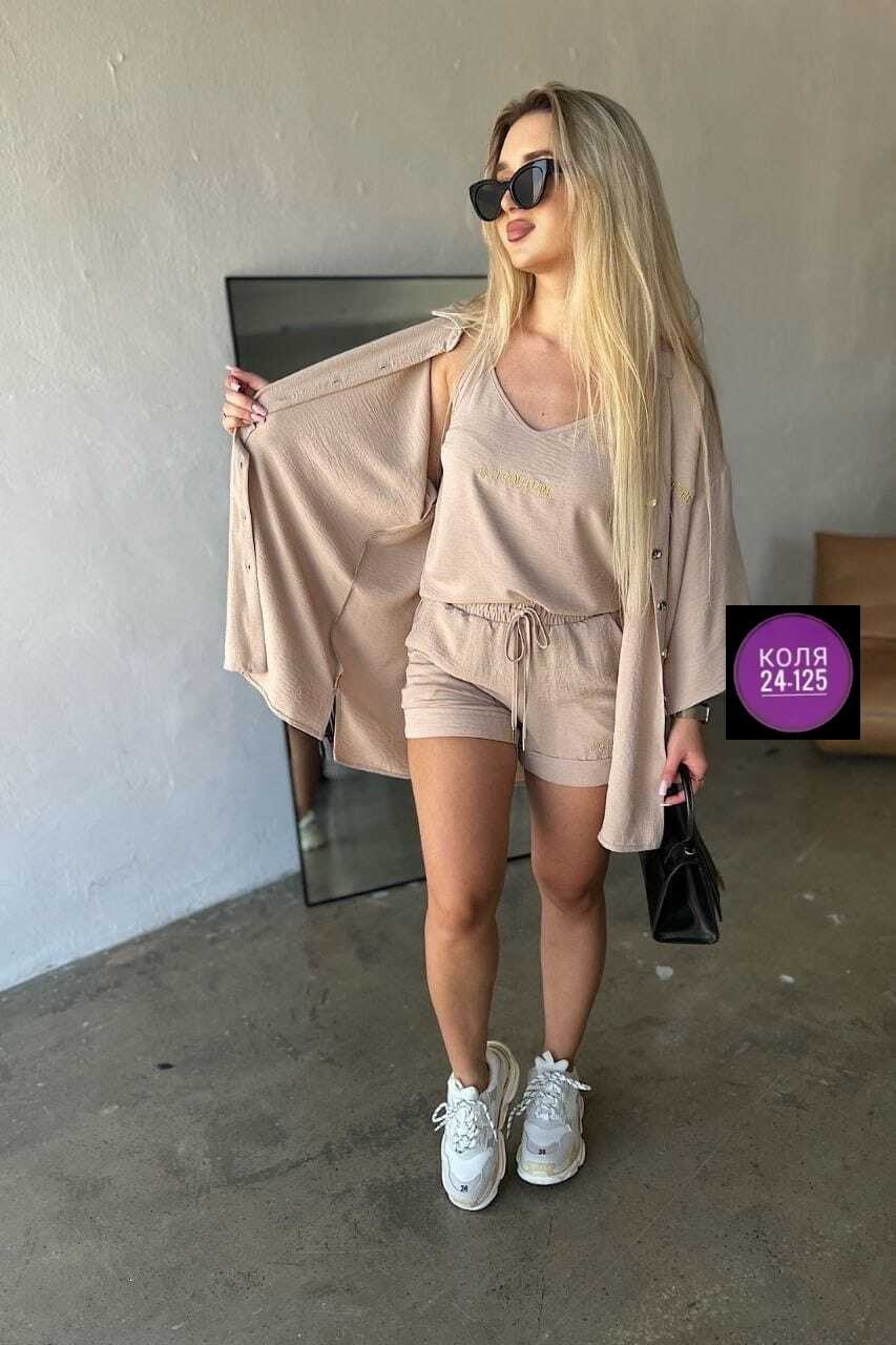 женский костюм с шортами,костюм женский тройка,костюм женский с шортами и рубашкой,костюм двойка женский летний,костюм тройка с шортами женский