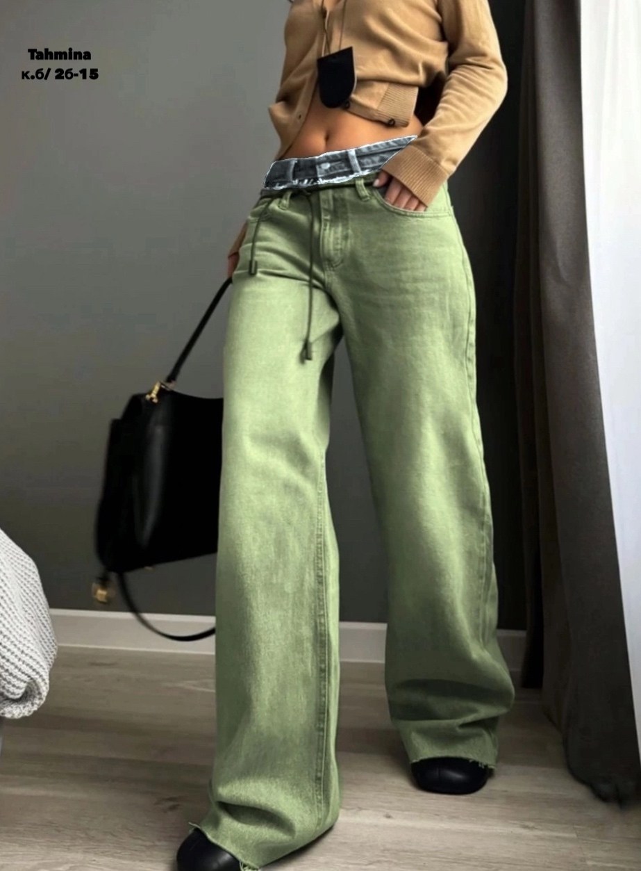 женские джинсы,джинсы женские широкие,широкие джинсы,джинсы зеленый,брюки джинсы