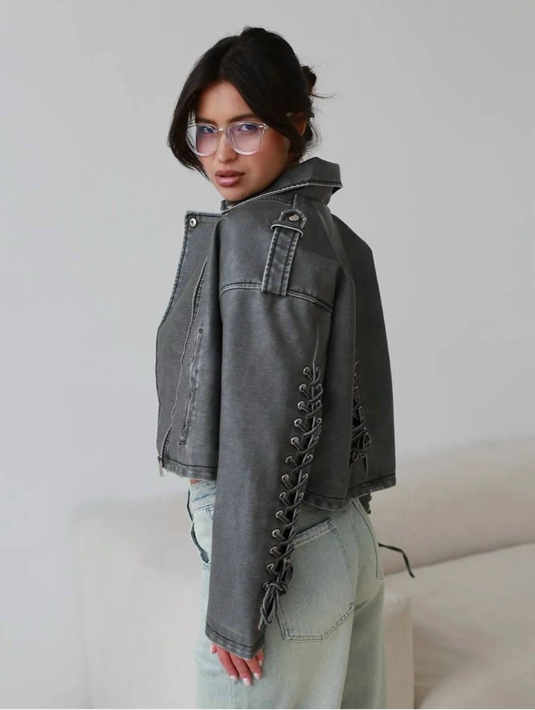 косуха винтажная куртка кожаная oversize серая monyken,косуха серая винтажная куртка кожаная оверсайз aftfbasic,косуха винтажная куртка кожаная oversize серая mony,куртка косуха,куртка косуха женская