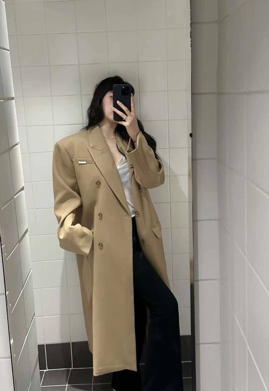 двустороннее шерстяное пальто средней длины в корейском стиле,женское длинное двубортное пальто,кашемировое пальто женское двубортное,стильное пальто,женское длинное кашемировое пальто