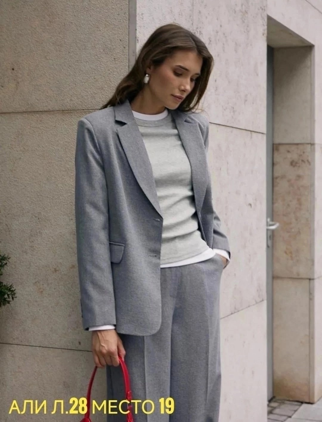 костюм брючный ayze 72596 серый,брючный костюм,брючный костюм серый,женский брючный костюм,модные брючные костюмы