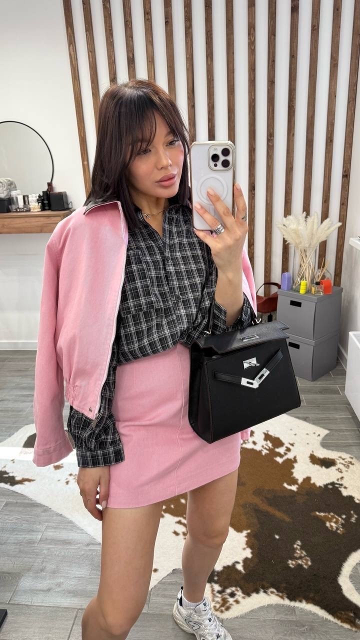 рубашка женская оверсайз в клетку,рубашка в клетку от miu miu,женская рубашка,рубашка розовый,рубашка женская оверсайз