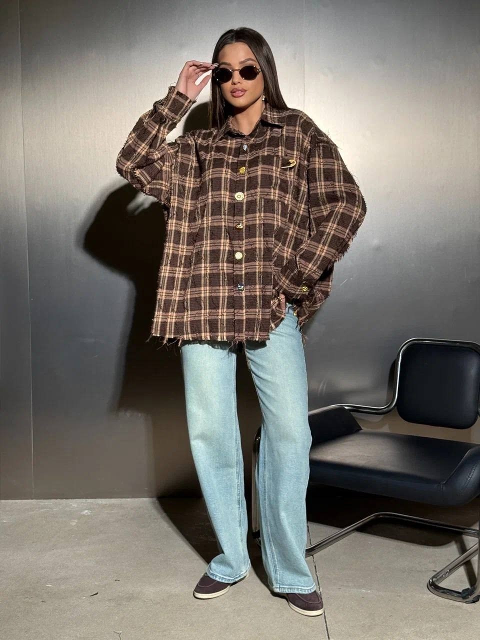 рубашка в клетку оверсайз на кнопках,женская рубашка,рубашка в клетку оверсайз женская,рубашка в клетку оверсайз на кнопках golubkova,рубашка оверсайз