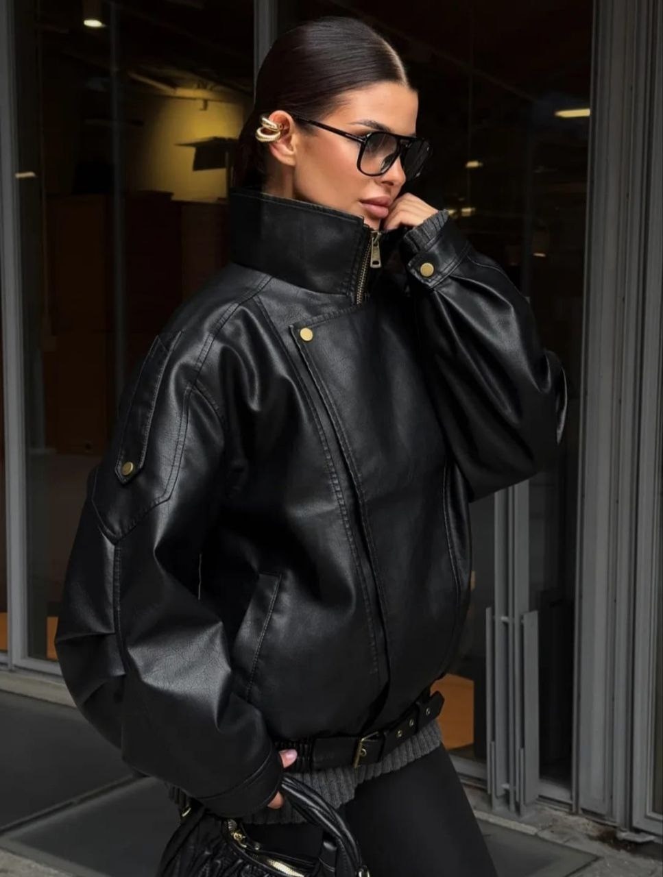 кожаная куртка женская,кожаная куртка,кожаная куртка женская оверсайз,куртка кожаная оверсайз,женская куртка из искусственной кожи