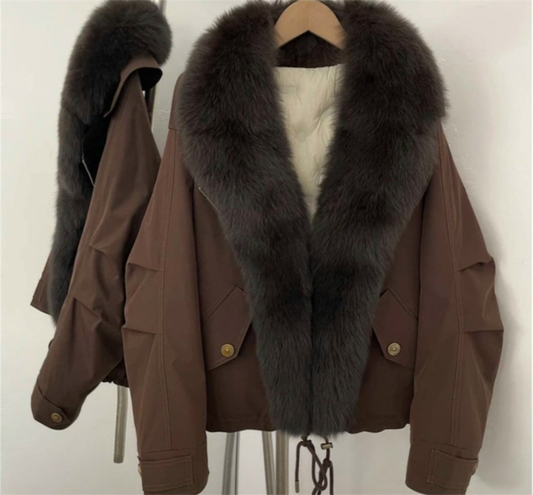 женский пуховик с меховым воротником,куртка с отстегивающимся воротником,женские пуховики,женская пуховик oftbuy 2026 с меховым воротником,меховой воротник