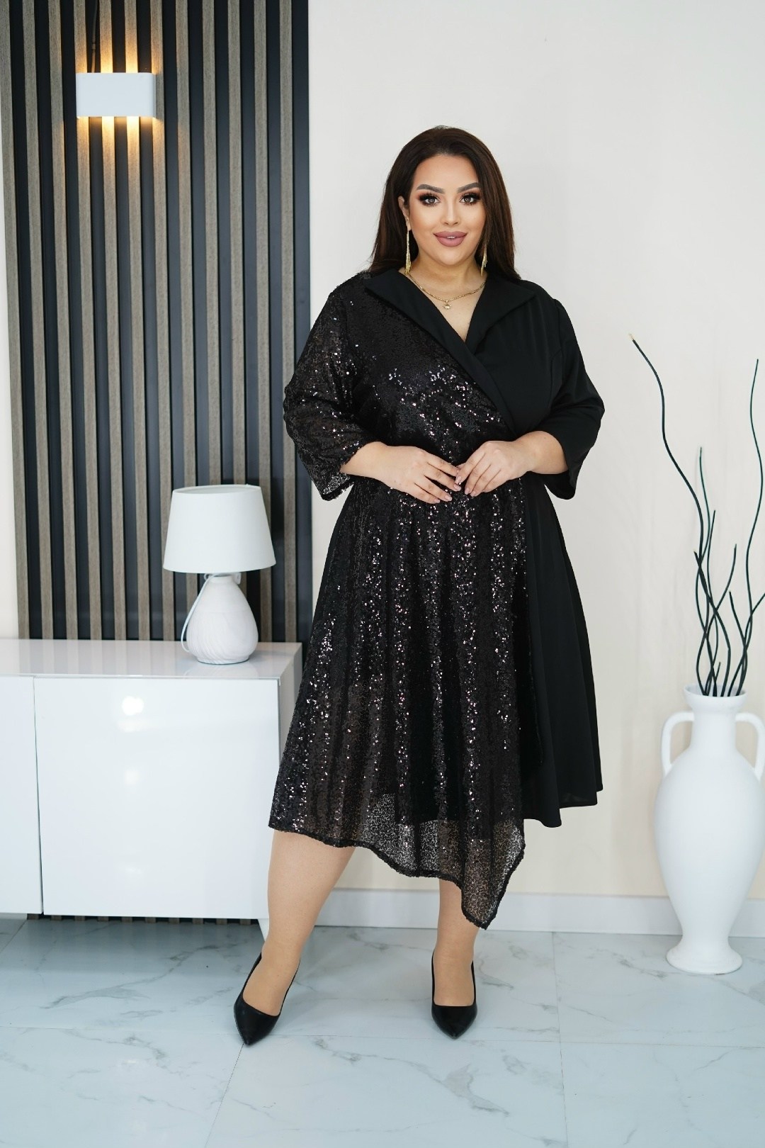 нарядное платье,платье большие размеры,платье вечернее,платье,платье большого размера праздничное в пайетках грандфасонтекс цвет зеленый