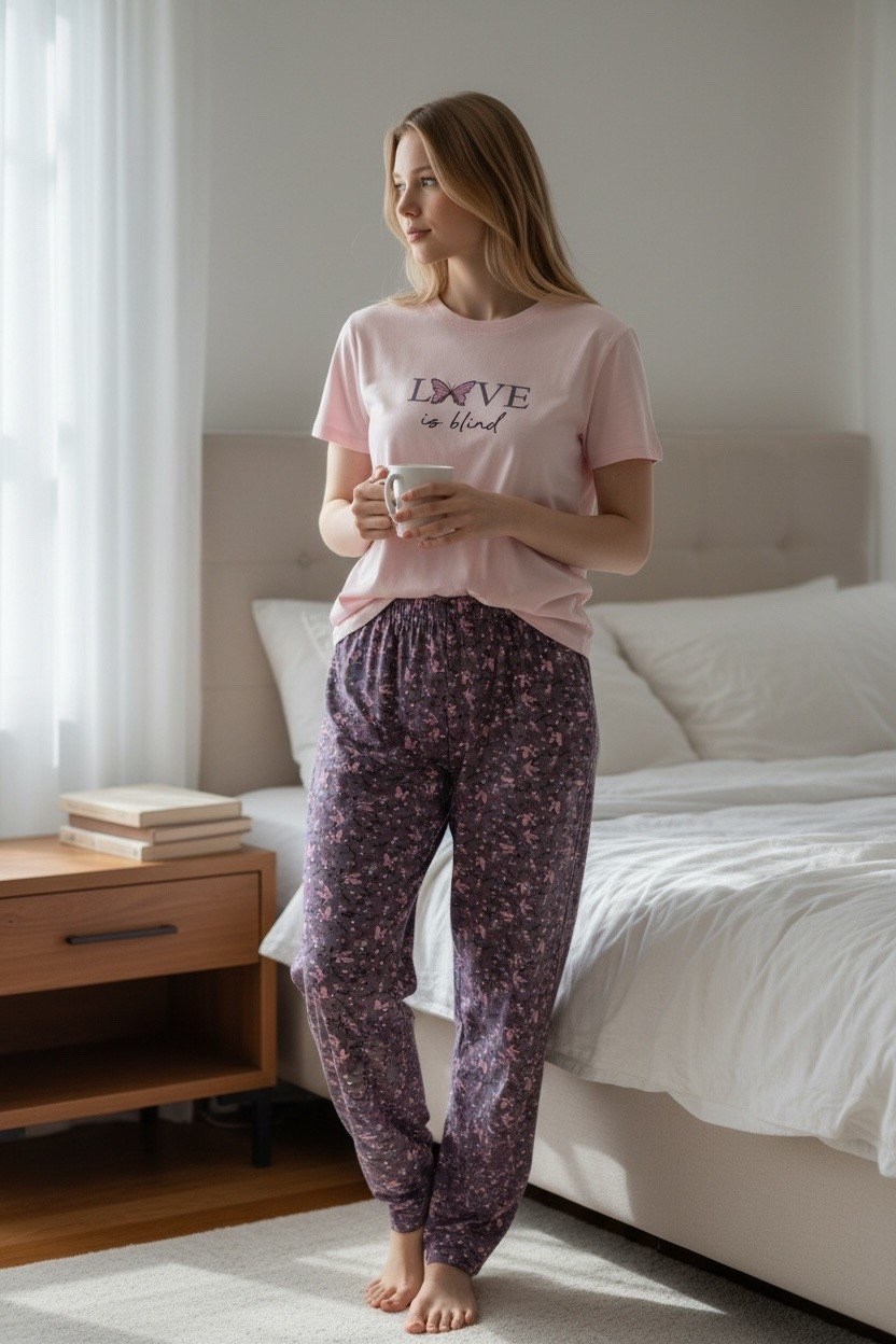 пижама,женская пижама,пижама женская с брюками,одежда для дома,комплект домашний