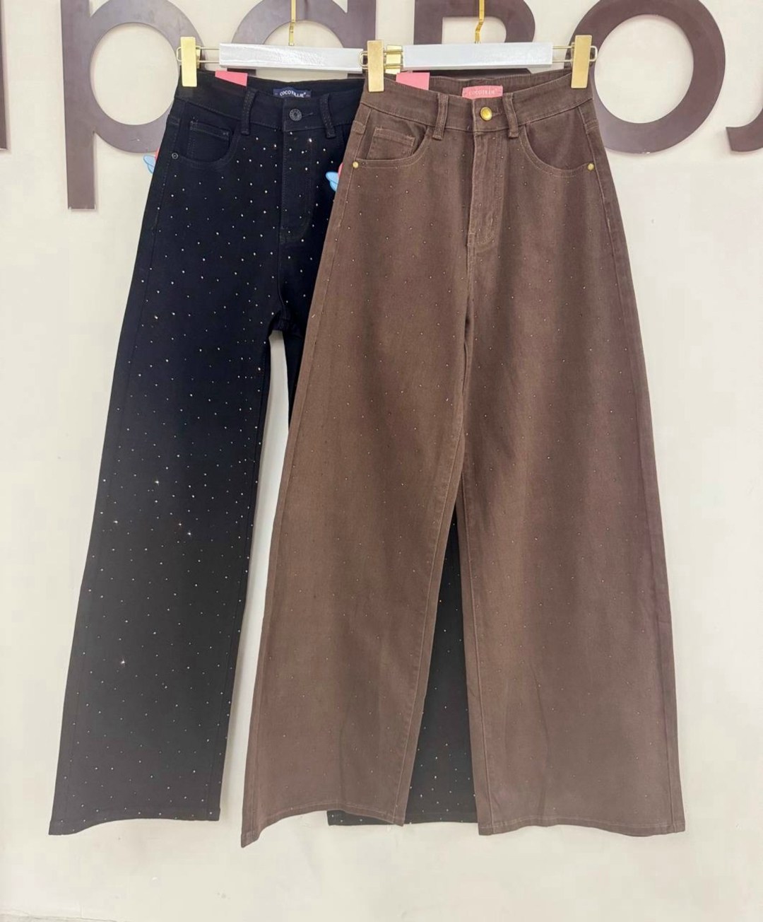 джинсы женские,джинсы брюки,джинсы широкого кроя со стразами, коричневый,джинсы бежевые,коричневые джинсы