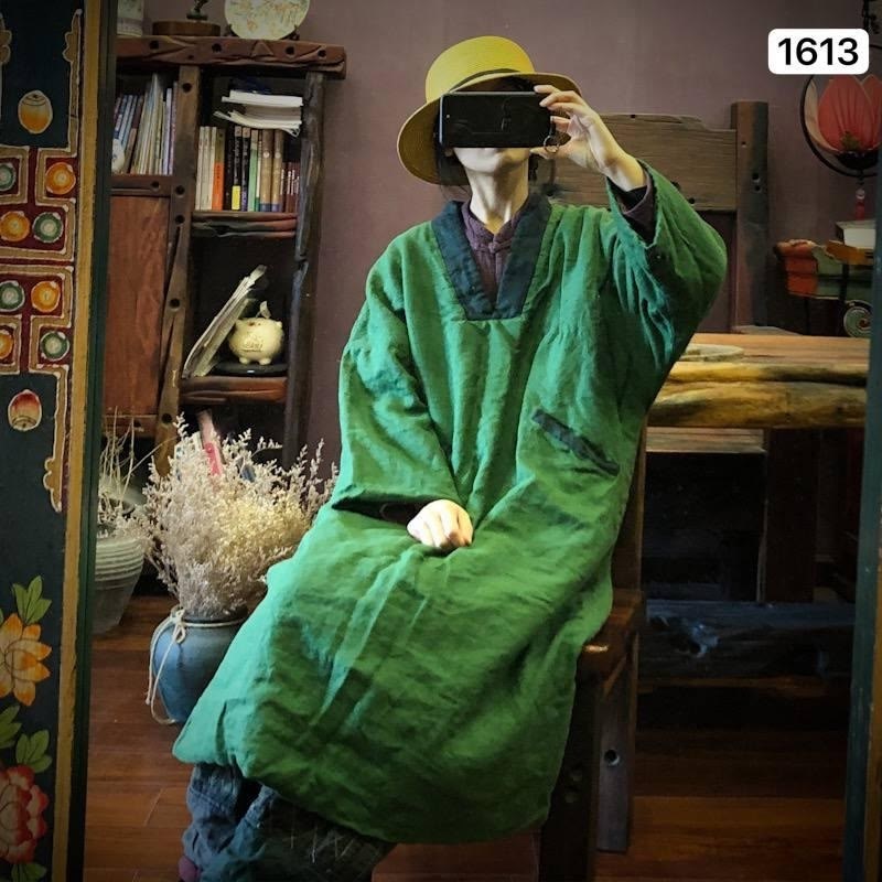 johnature женские винтажные льняные,льняное платье,одежда стиль бохо,johnature женские винтажные льняные парки с,пальто зеленое