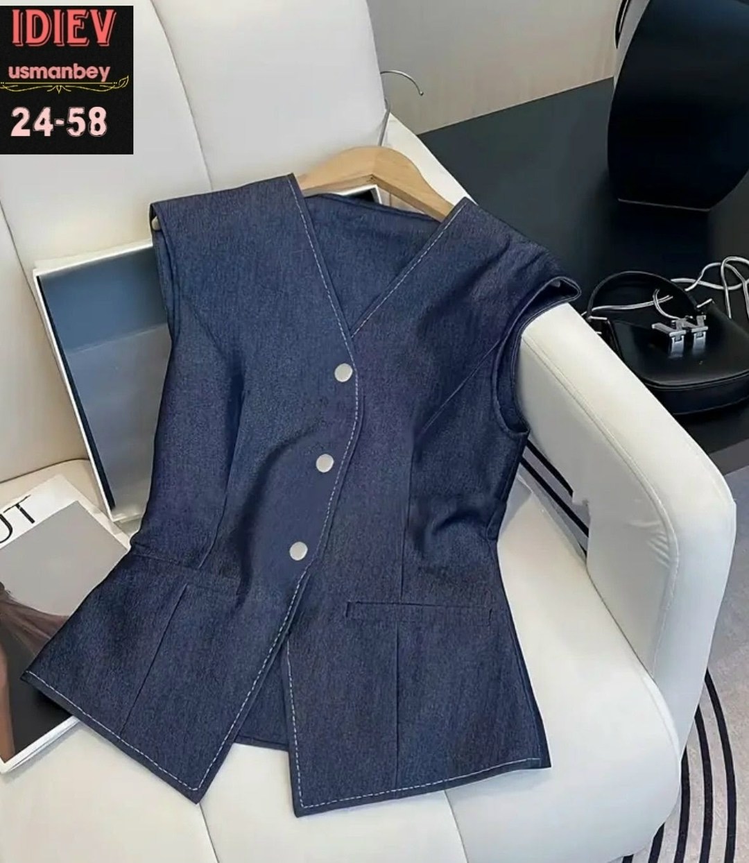 джинсовый костюм брючный палаццо с жилетом vera nova,женские костюмы,джинсовые костюмы женские,брючные костюмы женские,джинсовый костюм