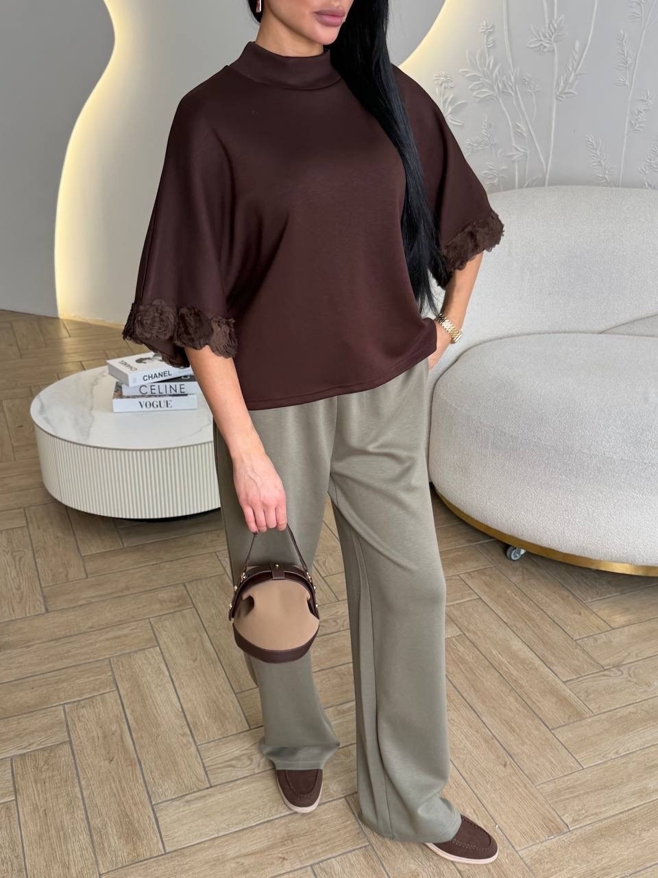 костюм с брюками и кофтой трикотажный оверсайз pavlotti,брючный костюм,костюм с брюками,трикотажная кофта,джемпер оверсайз