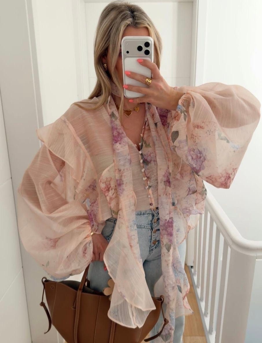 блузка с оборками,женская блузка,блузка с воротником,блузка женская шифоновая в горошек с воротником-бантом,блузка в горошек