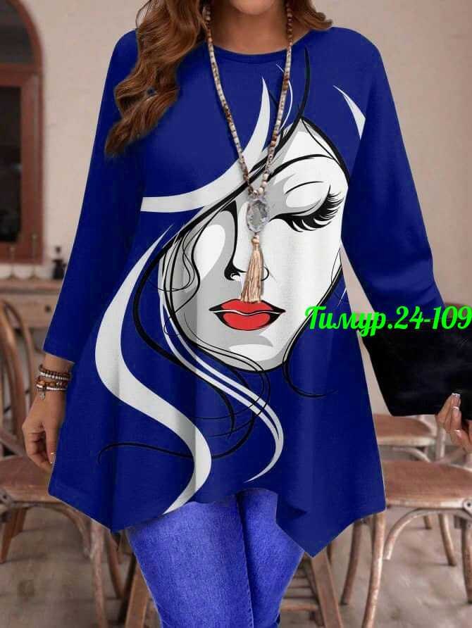 туника #22453366,женская туника,футболки женская,женская кофта,женская туника ткань крепун сублимация