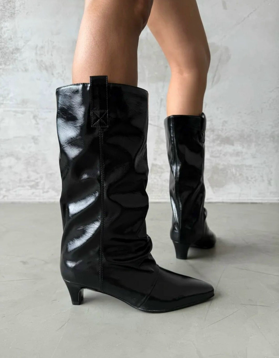 сапоги демисезонные на маленьком каблуке gh collection,сапоги,сапоги демисезонные на маленьком каблуке gh collection цвет черный,сапоги модные,женские высокие сапоги