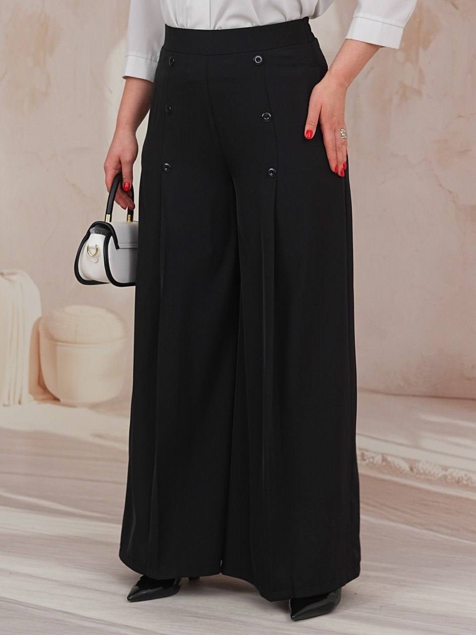 брюки laikony l-942-2 шоколадный,брюки палаццо женские коричневые,брюки широкие,брюки-палаццо с завышенной талией,классические брюки