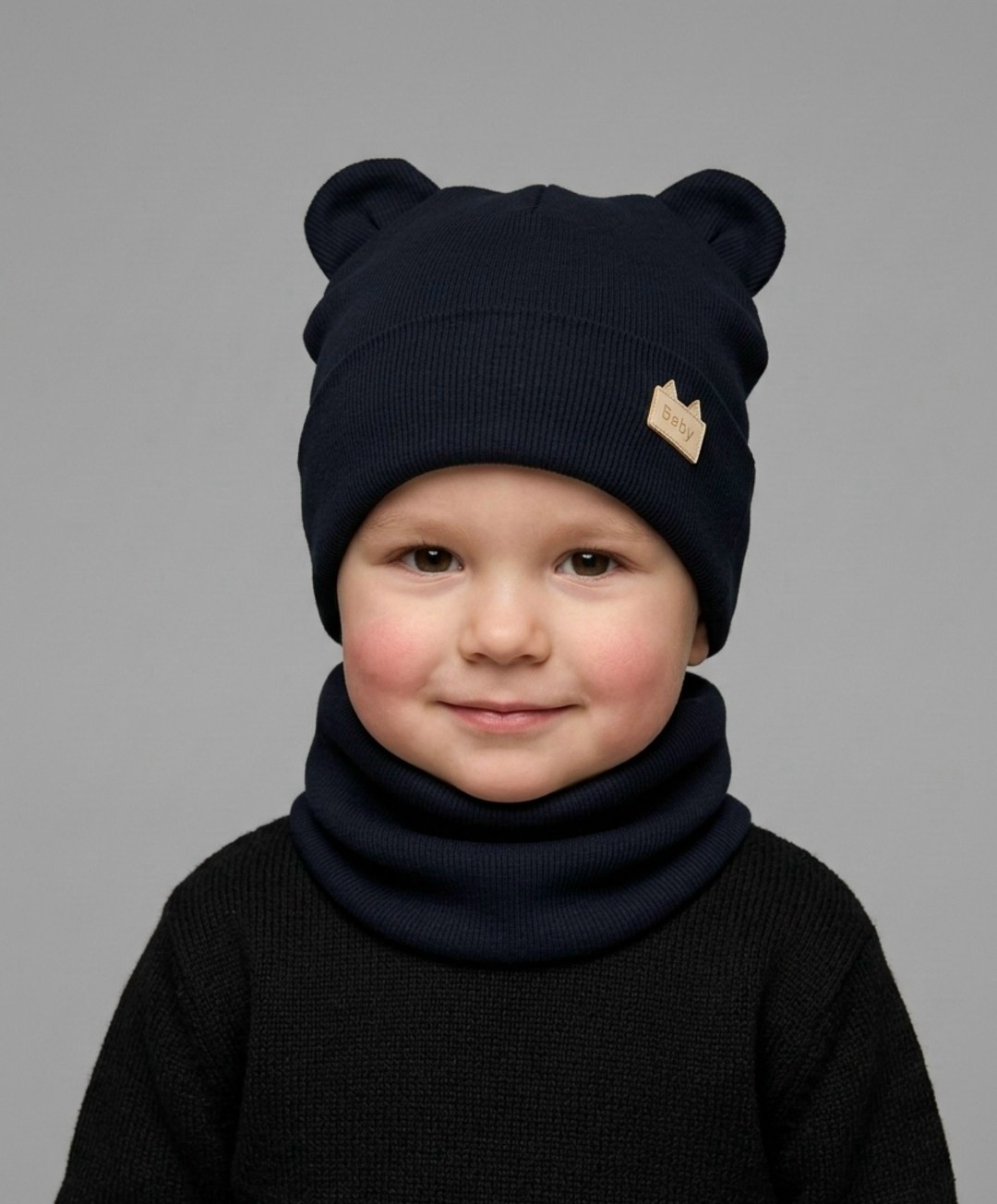 шапка с ушками трикотажная и снуд для детей,комплект шапка снуд,шапка снуд для мальчика,шапка и снуд,снуд для мальчика