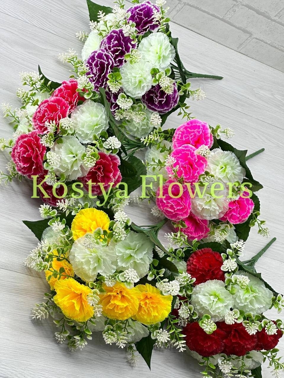 гвоздика искусственная цветы,цветок искусственная,букет гвоздик,гвоздика желтая,искусственные гвоздики