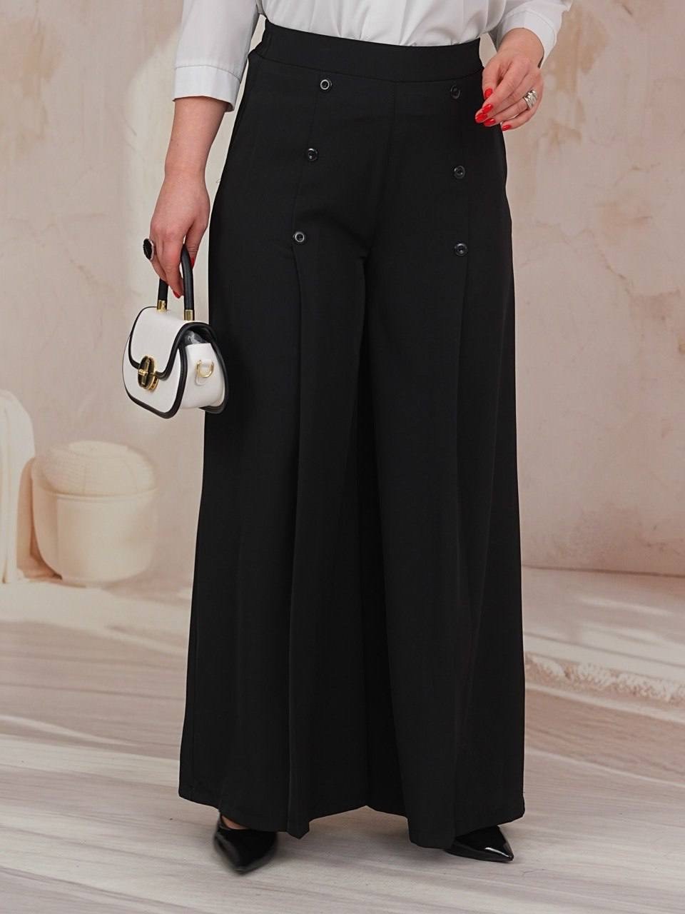 брюки laikony l-942-2 шоколадный,брюки палаццо женские коричневые,брюки широкие,брюки-палаццо с завышенной талией,классические брюки