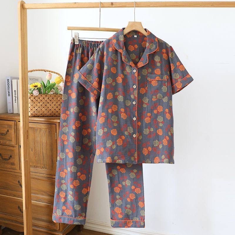 пижама женский с брюками муслин размер 46 разноцветный прозрачный,муслиновая пижама со штанами и рубашкой,пижама женский с брюками муслин размер 44 разноцветный длинный,женская пижама из муслина,пижам