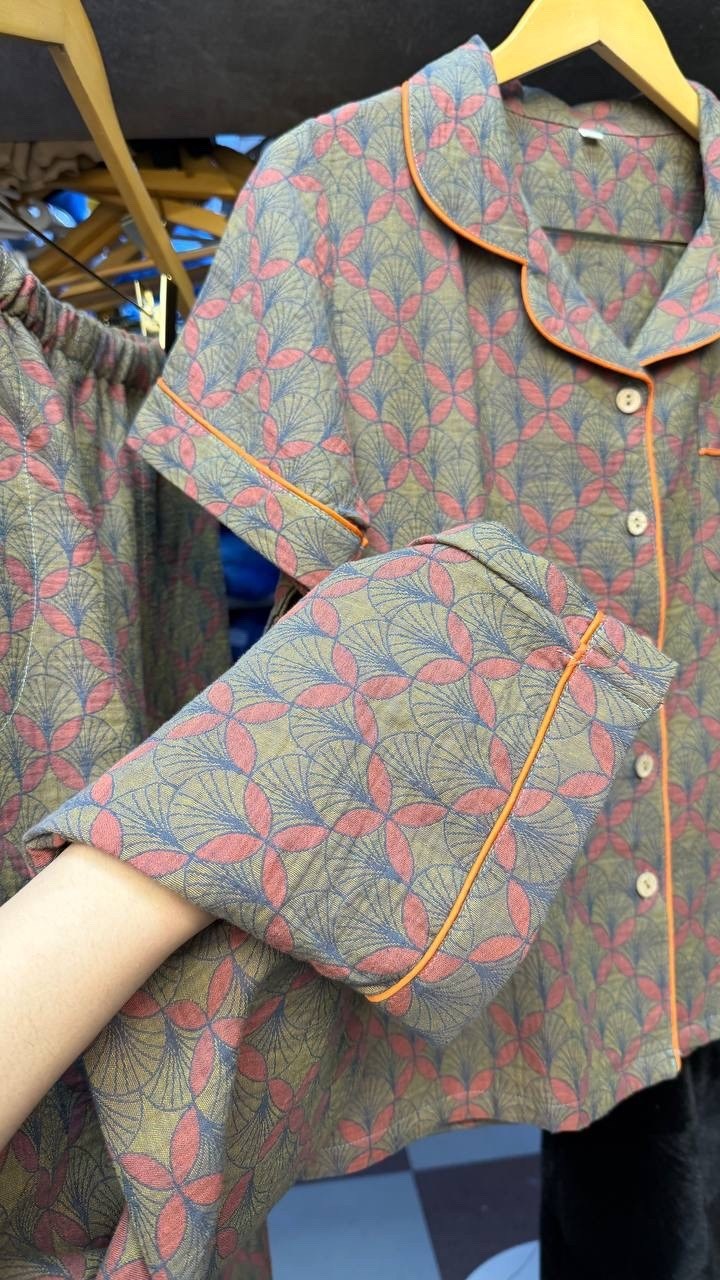 пижама женский с брюками муслин размер 46 разноцветный прозрачный,муслиновая пижама со штанами и рубашкой,пижама женский с брюками муслин размер 44 разноцветный длинный,женская пижама из муслина,пижам