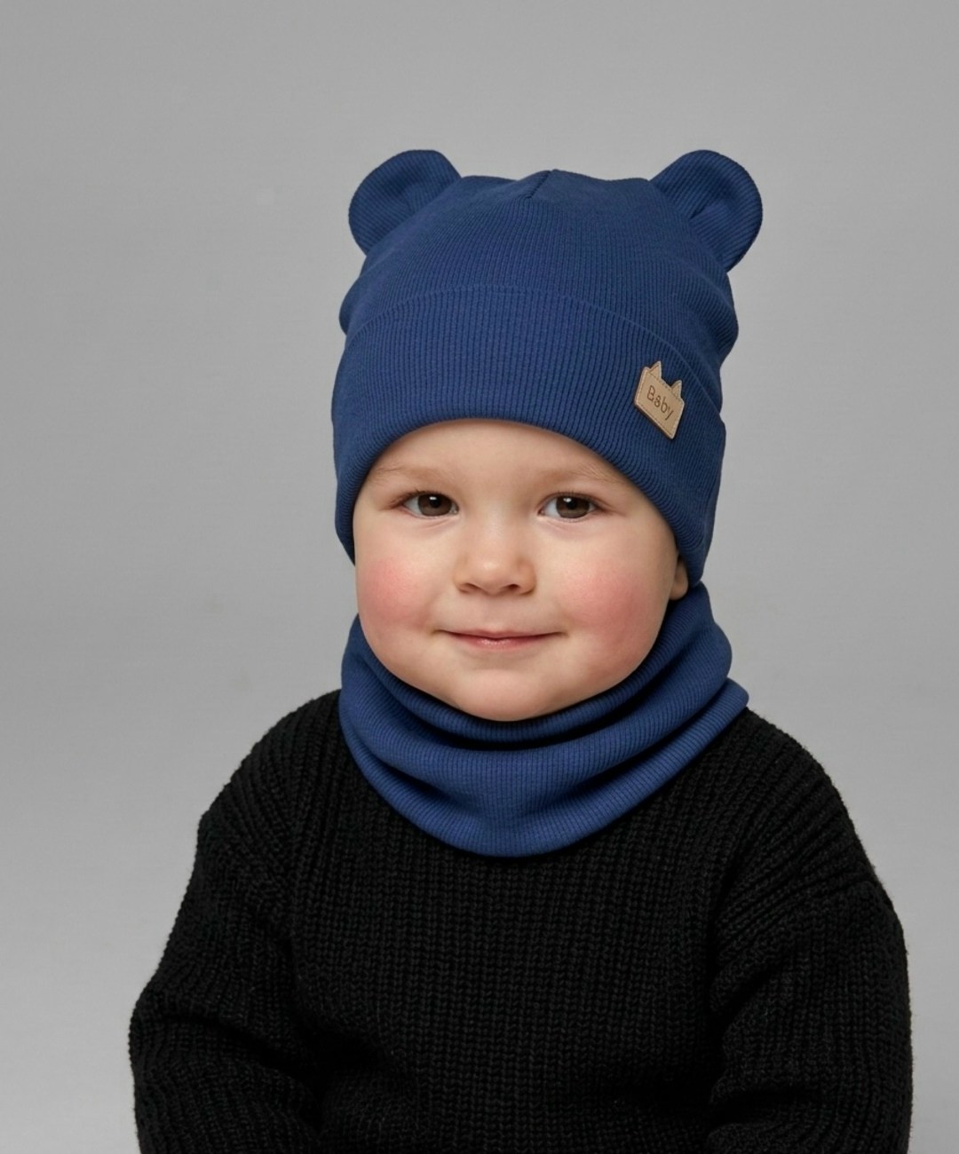 шапка с ушками трикотажная и снуд для детей,комплект шапка снуд,шапка снуд для мальчика,шапка и снуд,снуд для мальчика