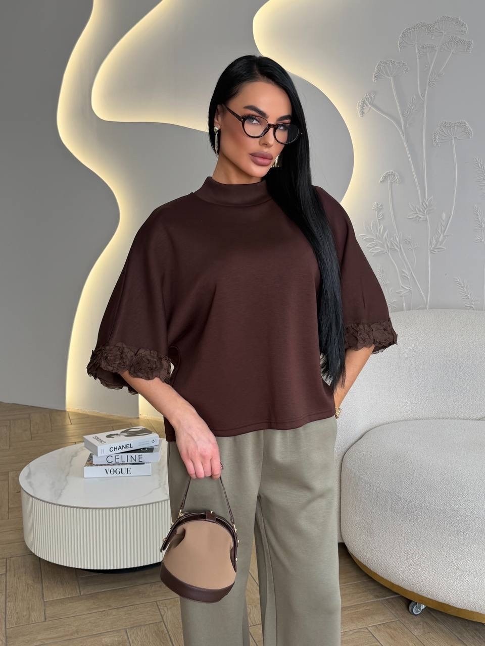 костюм с брюками и кофтой трикотажный оверсайз pavlotti,брючный костюм,костюм с брюками,трикотажная кофта,джемпер оверсайз