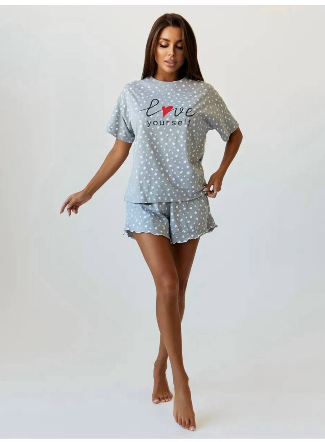 пижама женская с шортам,пижама с шортами хлопок deby do 241962925,женские пижамы,пижама женская трикотажная,пижама женская с шортами хлопок